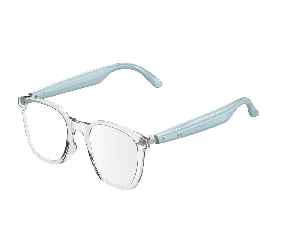 GSHADES VISION PLUS Bluetooth glasses side view showing touch controls