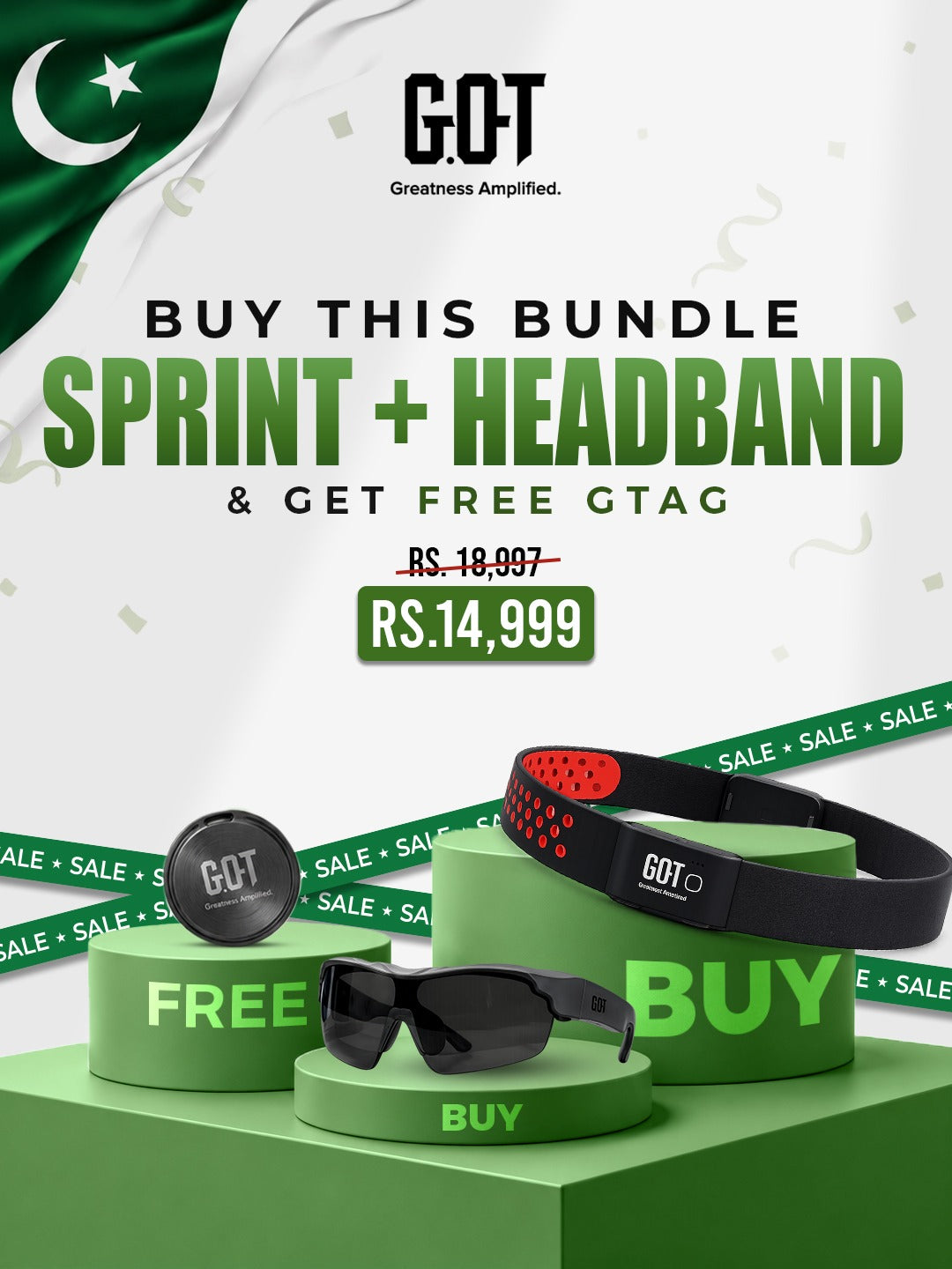 GSHADES SPRINT + GHEADBAND STRIDE + Free OTAG