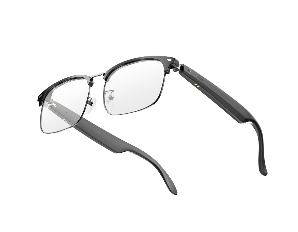 GSHADES VISION Bluetooth glasses side view showing touch controls